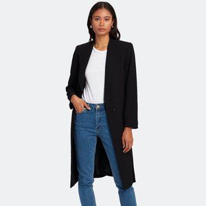 Stylein Black Bianca Knee Length Tie Belt Jacket